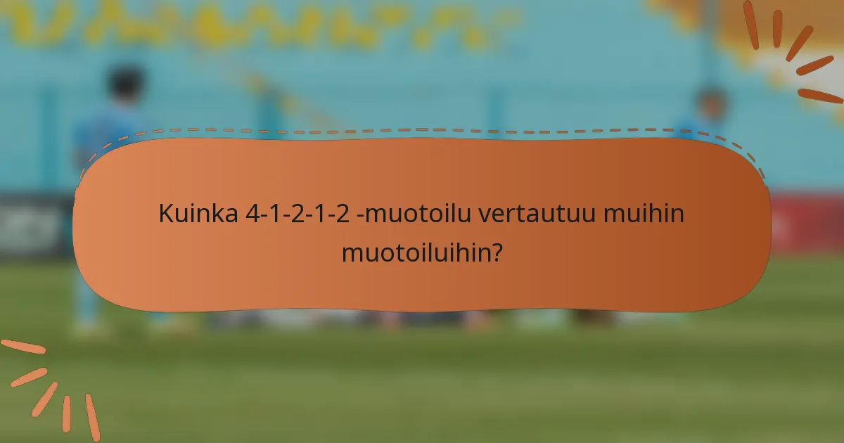 Kuinka 4-1-2-1-2 -muotoilu vertautuu muihin muotoiluihin?
