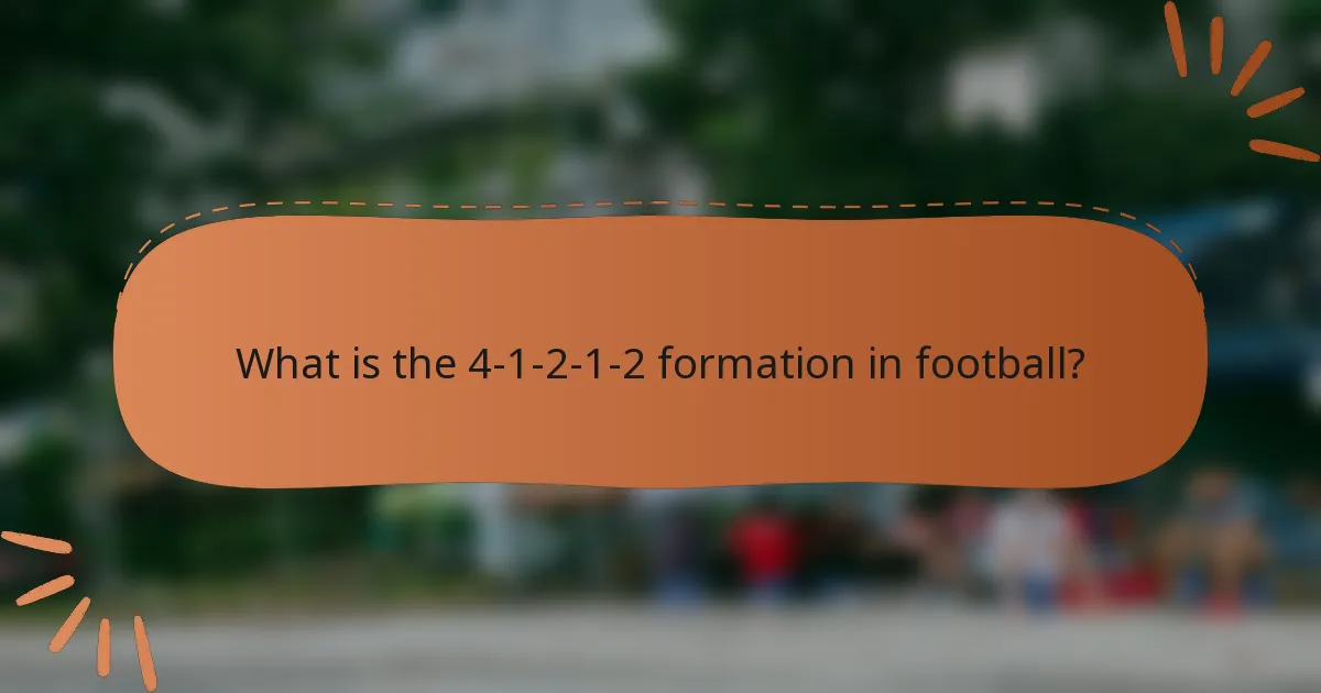 What is the 4-1-2-1-2 formation in football?